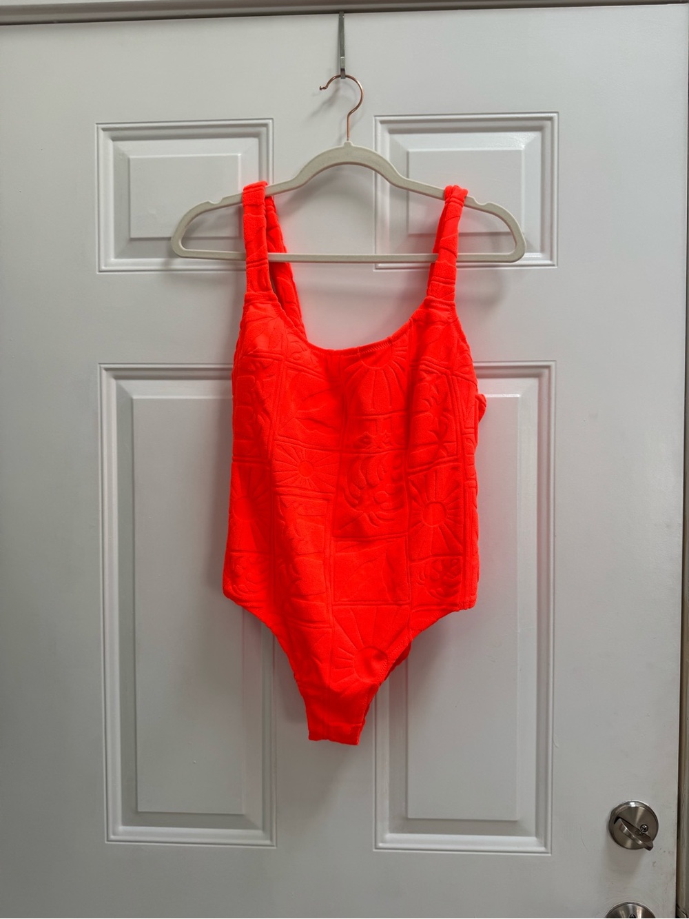 Rip Curl Neon Coral Textured One-Piece Swimsuit